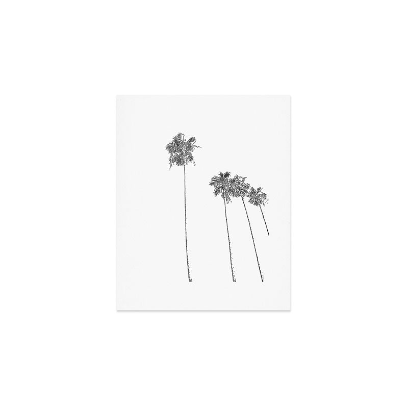Minimal Black And White Palm Trees Art Print