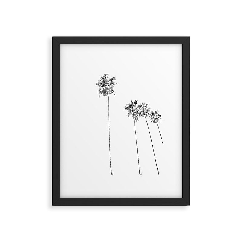 Minimal Black and White Palm Trees Framed Art Print Gallery Image 4