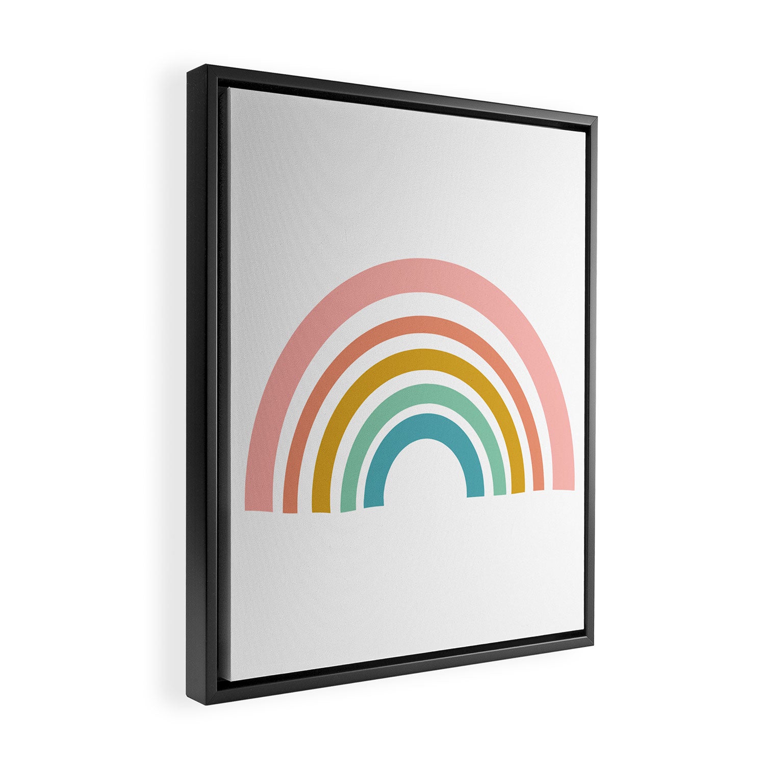 Simple Happy Rainbow Art Framed Canvas Print Gallery Image 2
