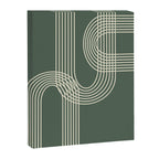Minimalist Lines in Forest Green Canvas Print Gallery Image 6