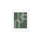 Minimalist Lines in Forest Green Art Print Gallery Image 1