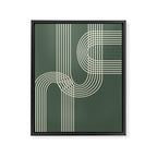 Minimalist Lines in Forest Green Framed Canvas Print Gallery Image 6