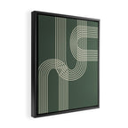 Minimalist Lines in Forest Green Framed Canvas Print Gallery Image 2