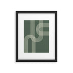 Minimalist Lines in Forest Green Framed Art Print Gallery Image 5