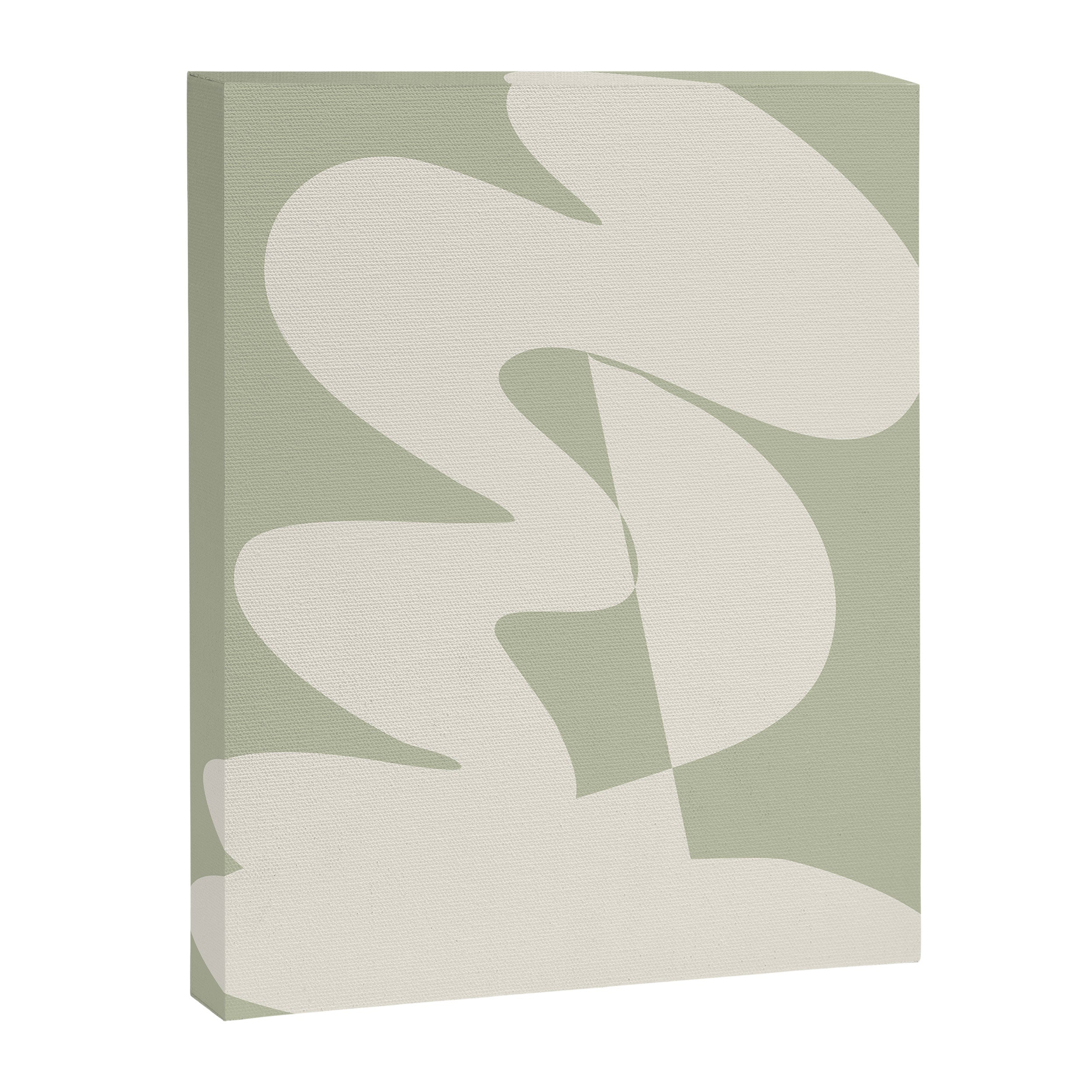 Minimalist Modern Abstract Expressionism in Sage Canvas Print Gallery Image 8
