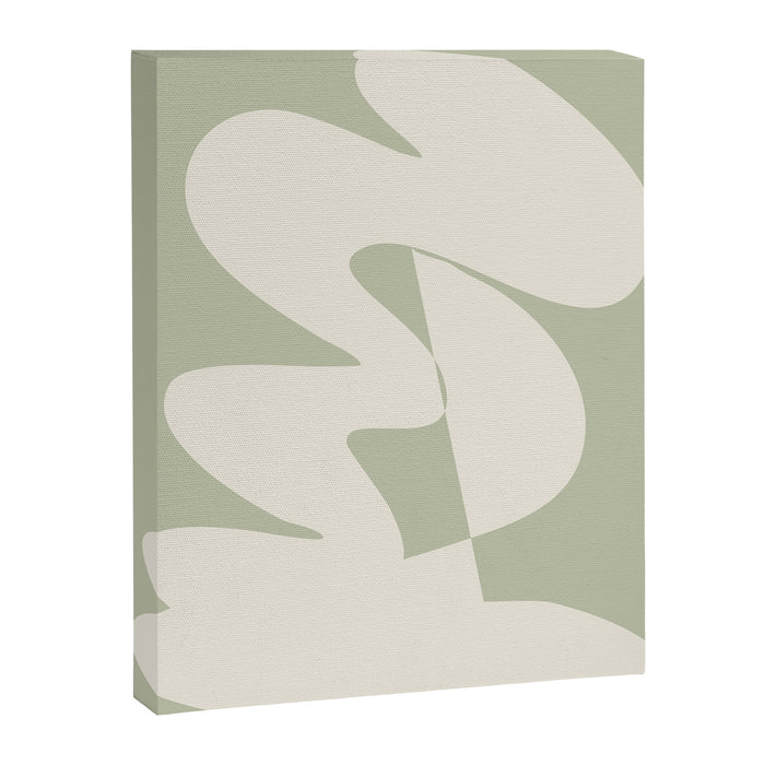 Minimalist Modern Abstract Expressionism in Sage Canvas Print Gallery Image 1