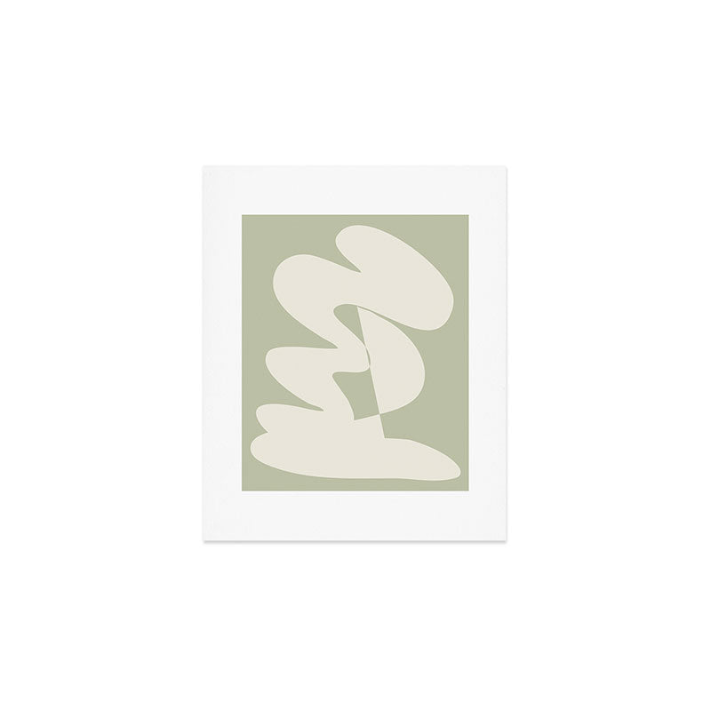 Minimalist Modern Abstract Expressionism in Sage Art Print Gallery Image 1
