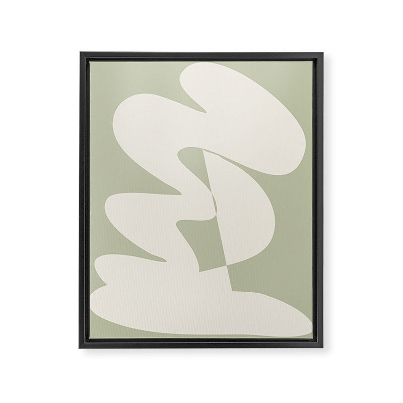 Minimalist Modern Abstract Expressionism in Sage Framed Canvas Print Gallery Image 8