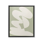 Minimalist Modern Abstract Expressionism in Sage Framed Canvas Print Gallery Image 8