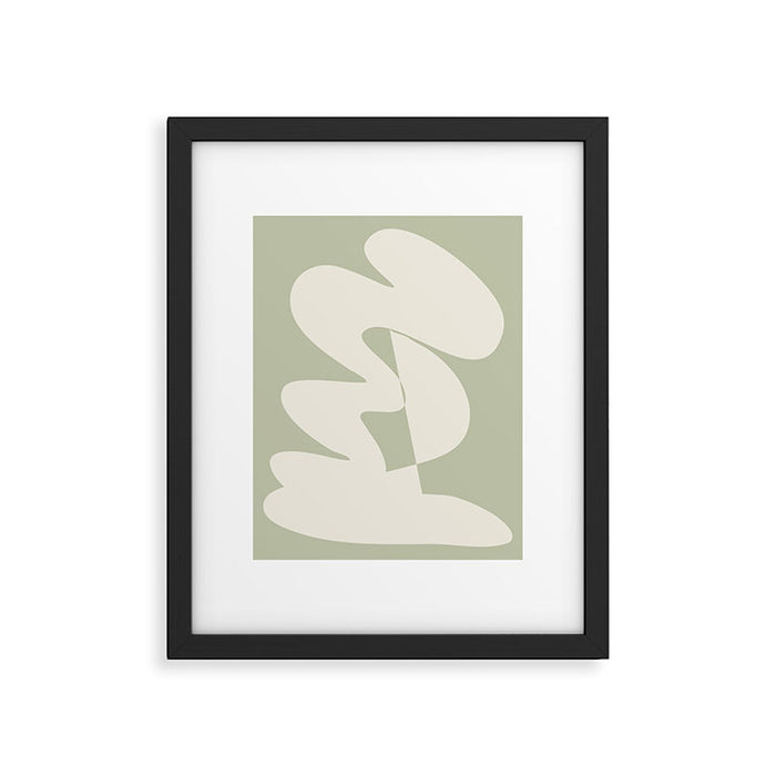 Minimalist Modern Abstract Expressionism in Sage Framed Art Print Gallery Image 1