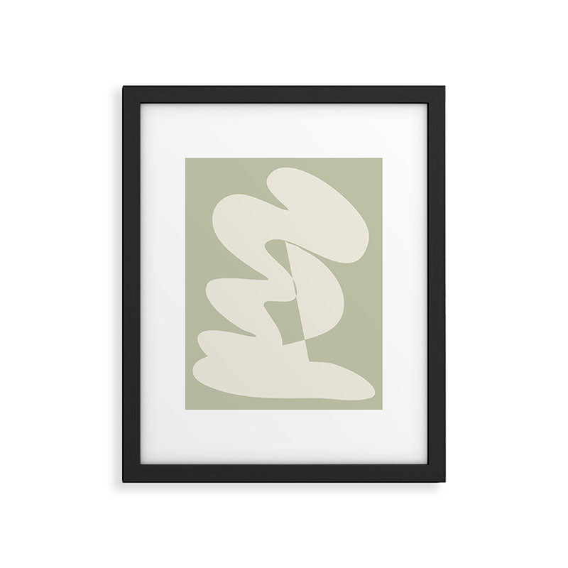 Minimalist Modern Abstract Expressionism in Sage Framed Art Print Gallery Image 4