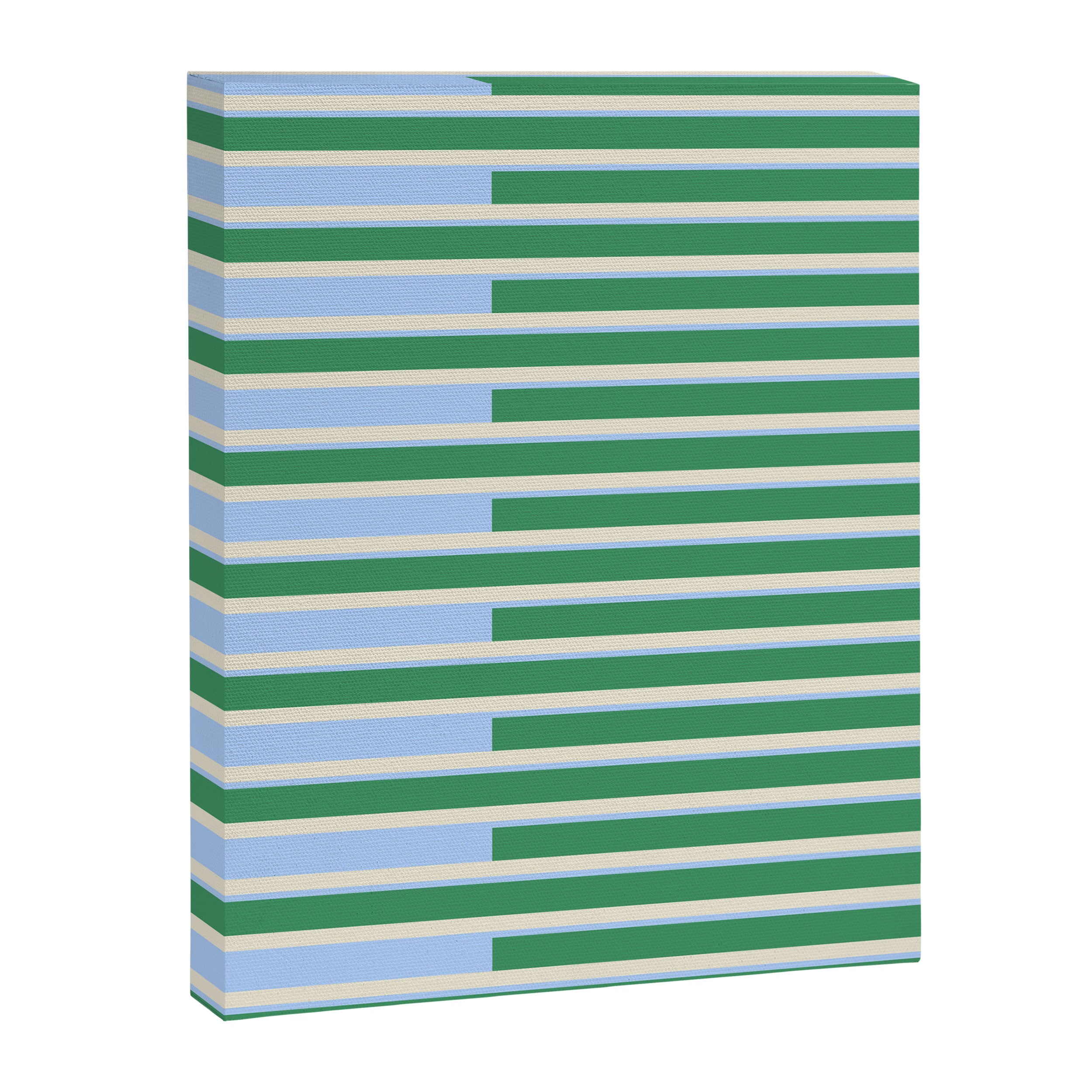 Minimalist Striped Pattern in Blue and Green Canvas Print Gallery Image 8