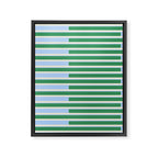 Minimalist Striped Pattern in Blue and Green Framed Canvas Print Gallery Image 8