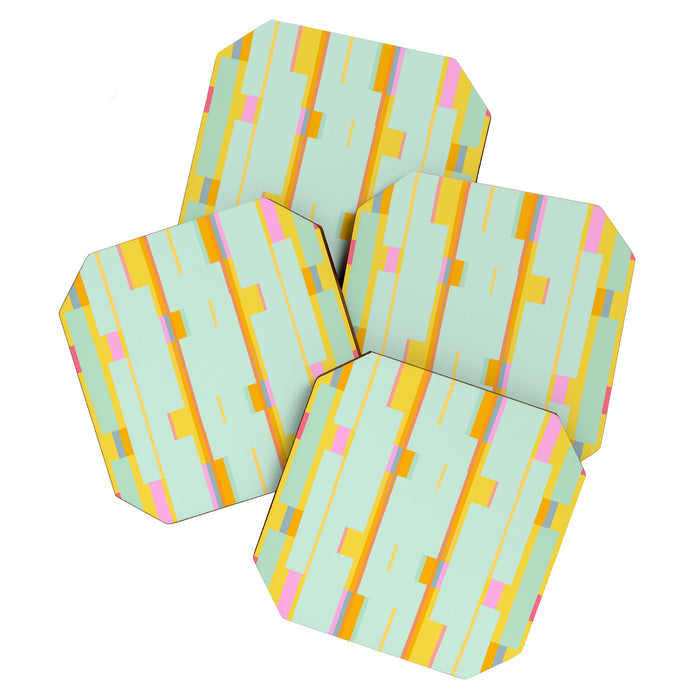 Mint Stripe Grid Coaster Gallery Image 1