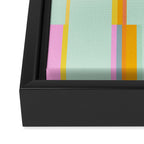 Mint Stripe Grid Framed Canvas Print Gallery Image 3