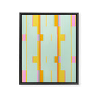 Mint Stripe Grid Framed Canvas Print Gallery Image 8