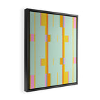 Mint Stripe Grid Framed Canvas Print Gallery Image 2