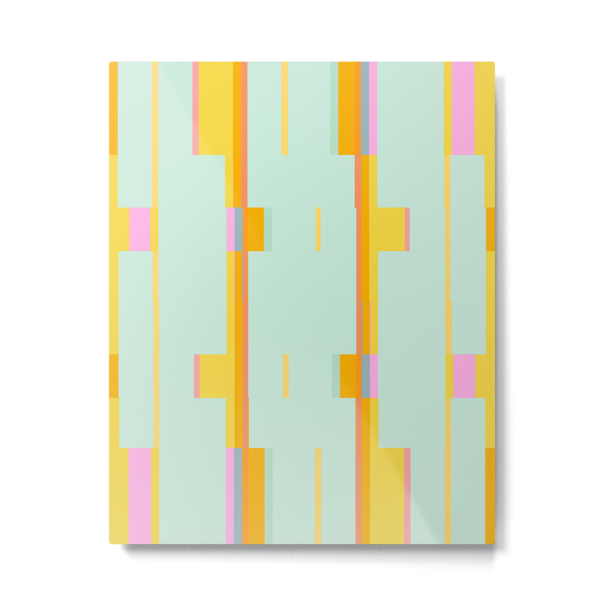 Mint Stripe Grid Metal Print Gallery Image 6