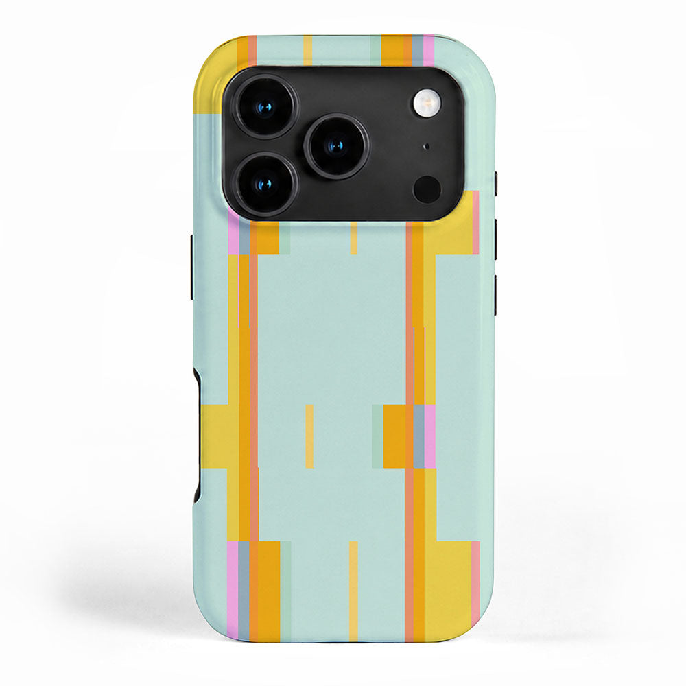 Mint Stripe Grid iPhone Case Gallery Image 1