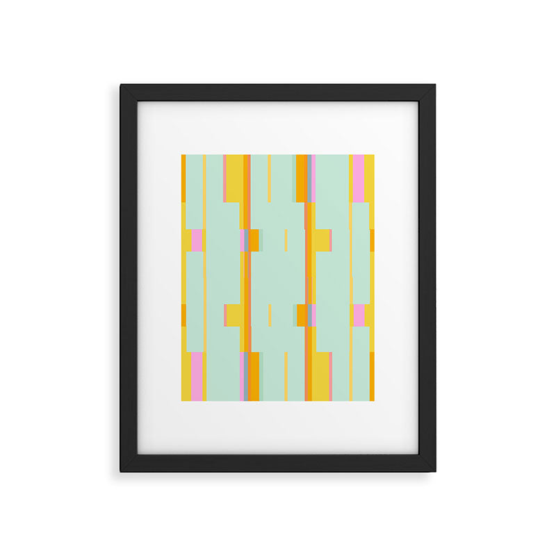 Mint Stripe Grid Framed Art Print Gallery Image 6