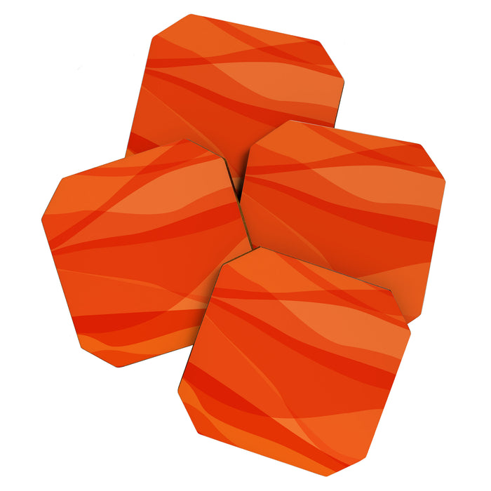 Modern Abstract Shapes in Orange Coaster Gallery Image 1