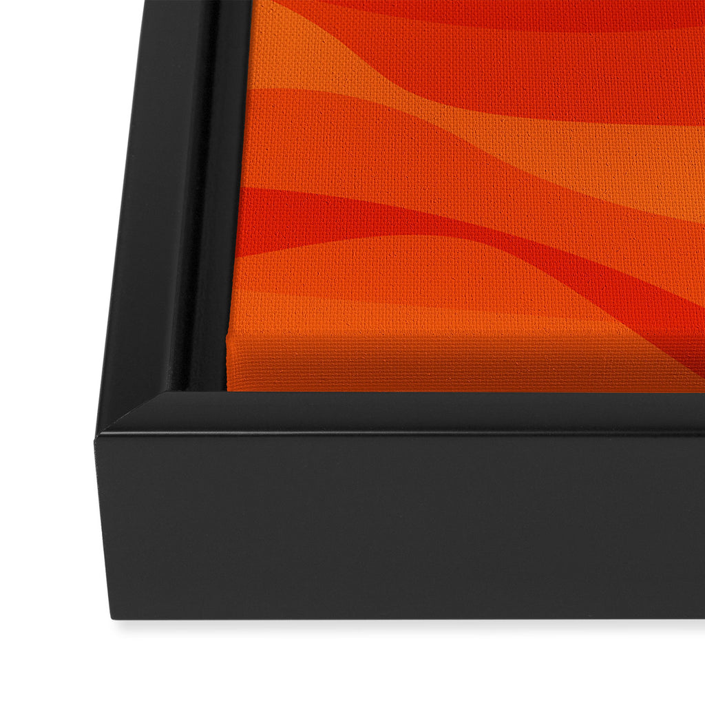 Modern Abstract Shapes in Orange Framed Canvas Print Gallery Image 3