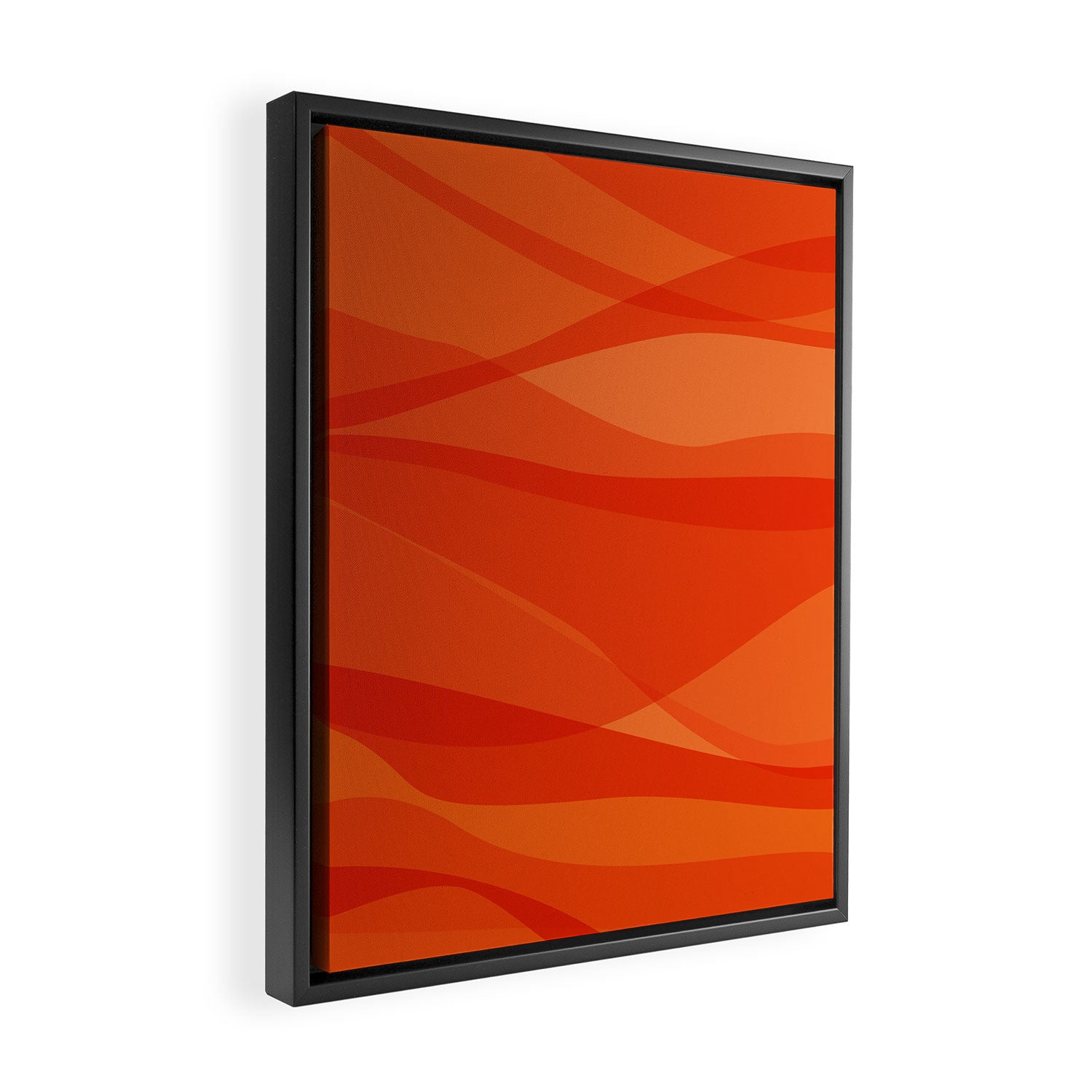 Modern Abstract Shapes in Orange Framed Canvas Print Gallery Image 2