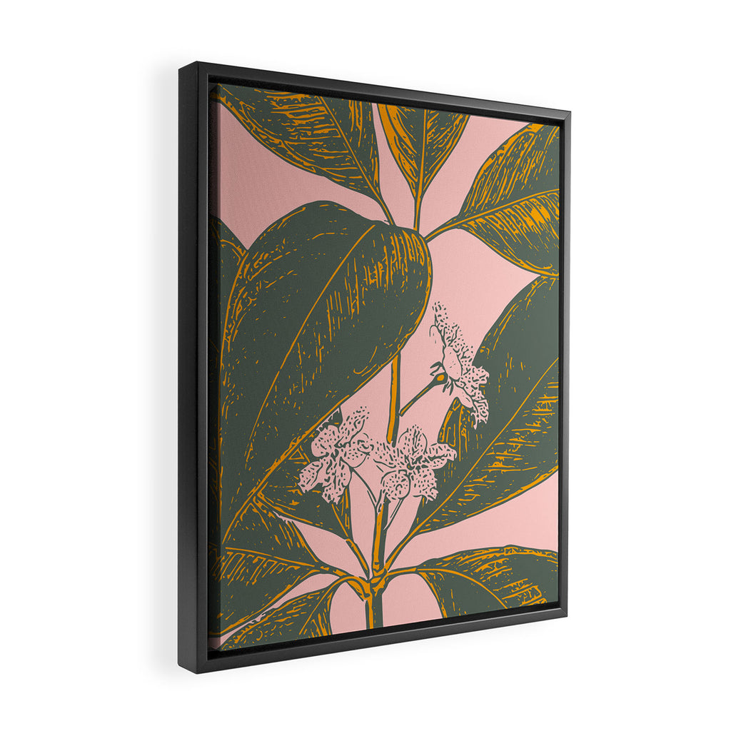 Modern Botanical Banana Leaf Framed Canvas Print Gallery Image 2