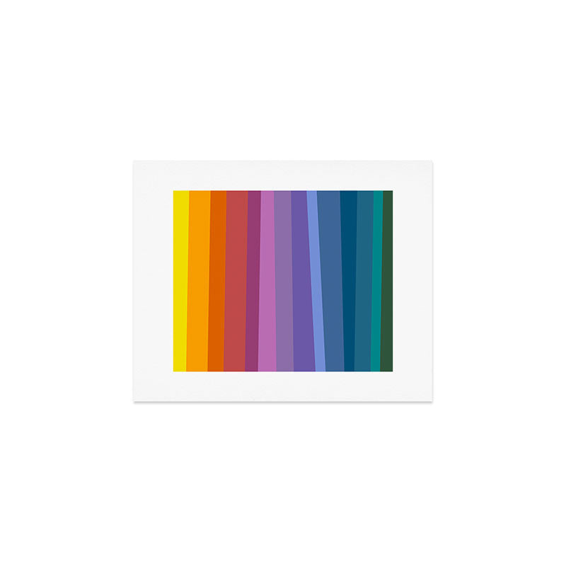 Modern Bright Rainbow Abstract Stripes Art Print Gallery Image 1
