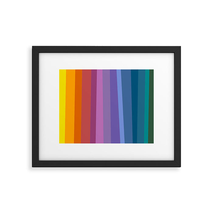 Modern Bright Rainbow Abstract Stripes Framed Art Print Gallery Image 1