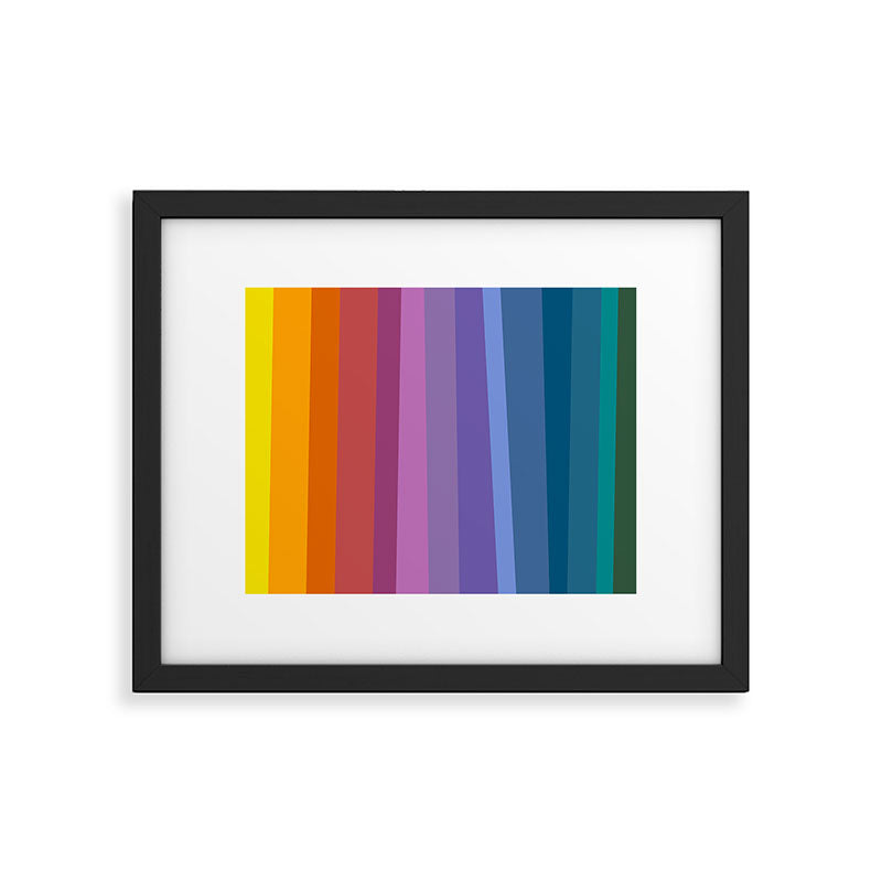 Modern Bright Rainbow Abstract Stripes Framed Art Print Gallery Image 5