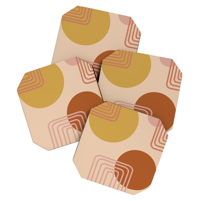 Modern Desert Abstract Shapes and Lines Coaster Gallery Image 1