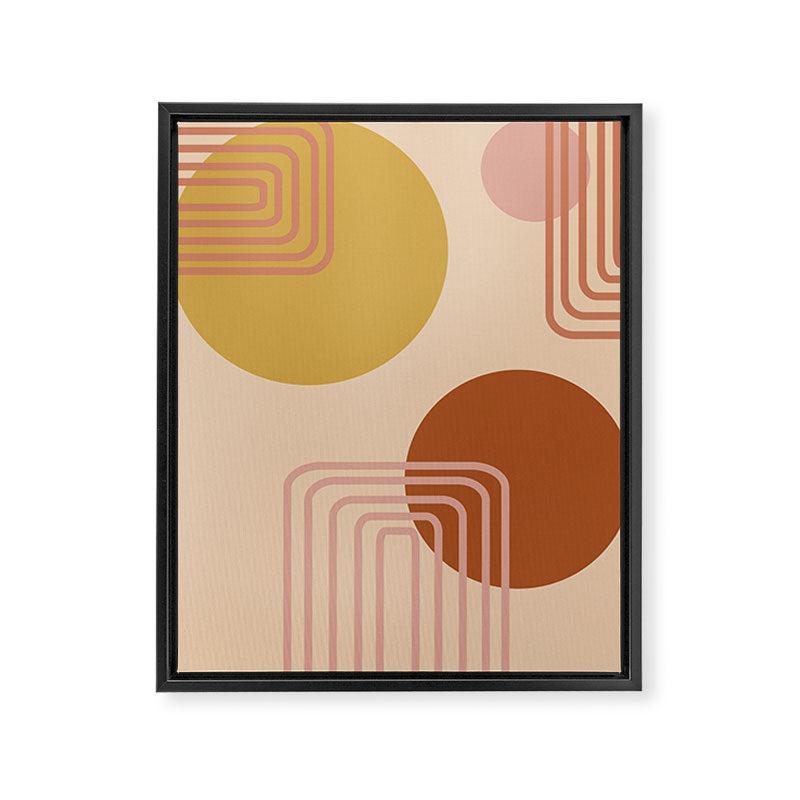 Modern Desert Abstract Shapes and Lines Framed Canvas Print Gallery Image 6