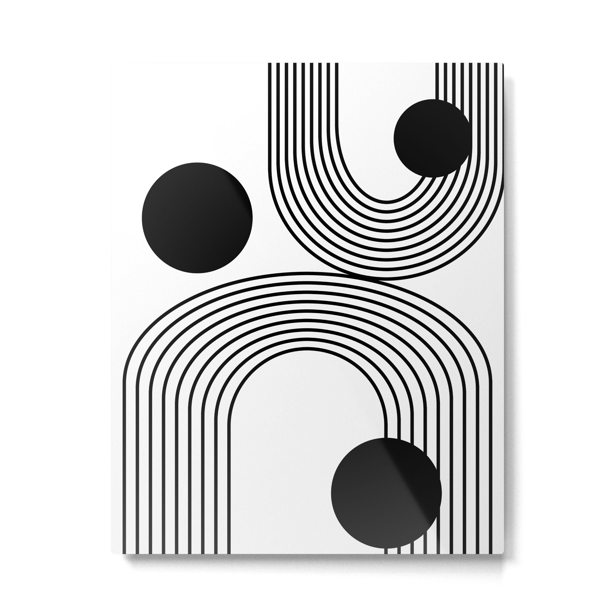 Modern Minimalist Line Art in Black and White Metal Print Gallery Image 4