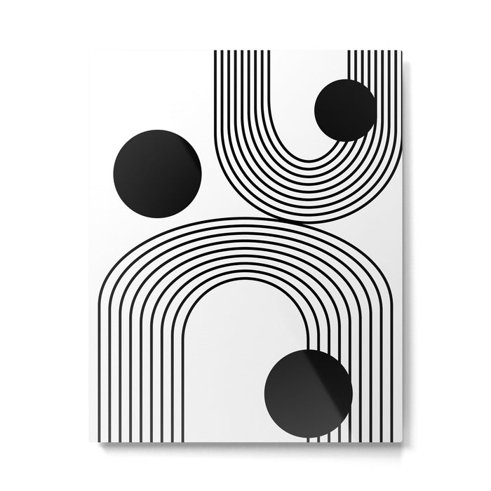Modern Minimalist Line Art in Black and White Metal Print Gallery Image 1