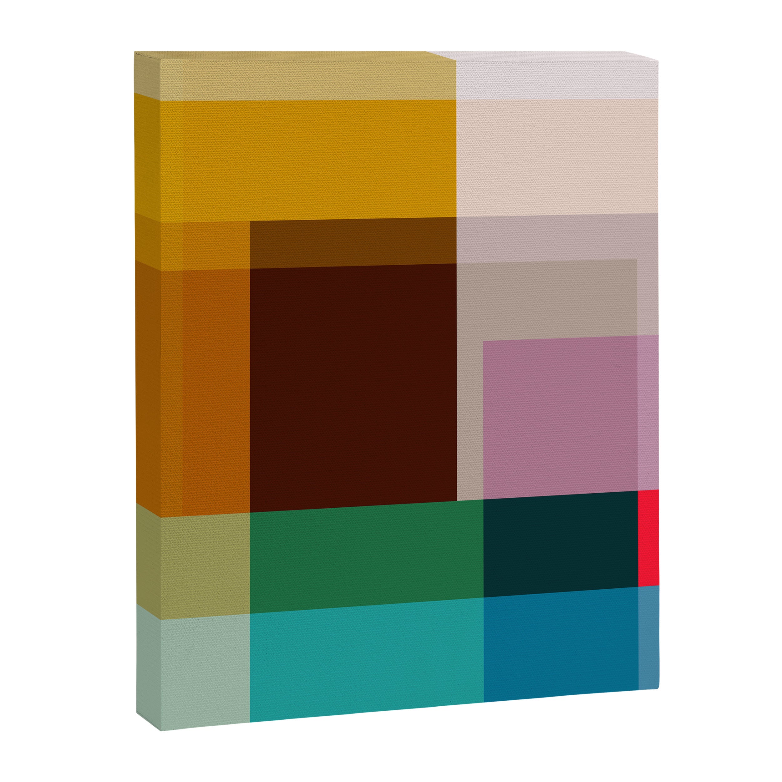 Modern Multicolor Geometric Abstract Art with Overlapping Shapes Canvas Print Gallery Image 8