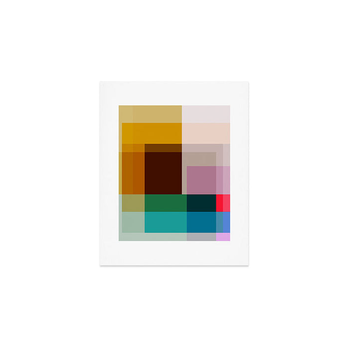 Modern Multicolor Geometric Abstract Art with Overlapping Shapes Art Print Gallery Image 1