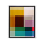 Modern Multicolor Geometric Abstract Art with Overlapping Shapes Framed Canvas Print Gallery Image 8