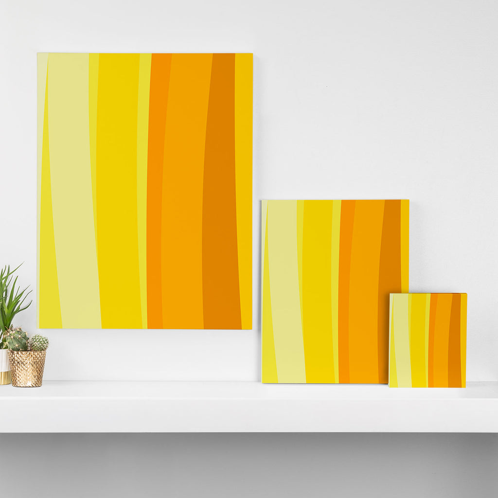 Ombre Yellow Organic Stripes Canvas Print Gallery Image 3