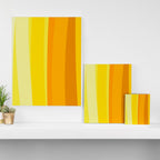 Ombre Yellow Organic Stripes Canvas Print Gallery Image 3