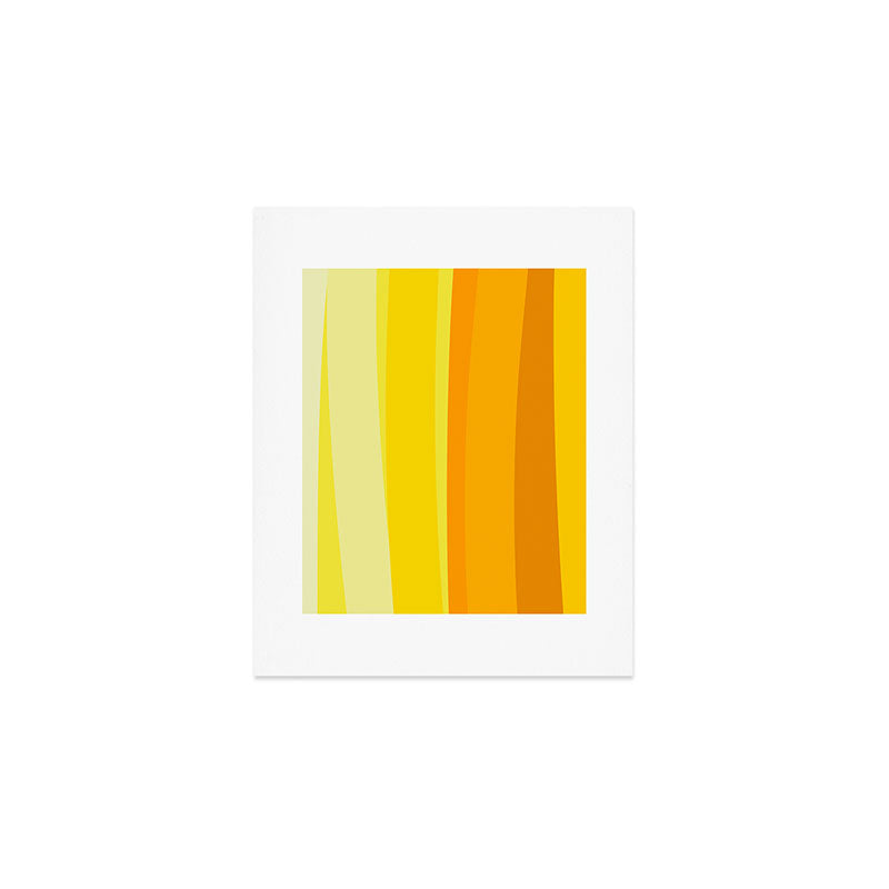 Ombre Yellow Organic Stripes Art Print Gallery Image 1