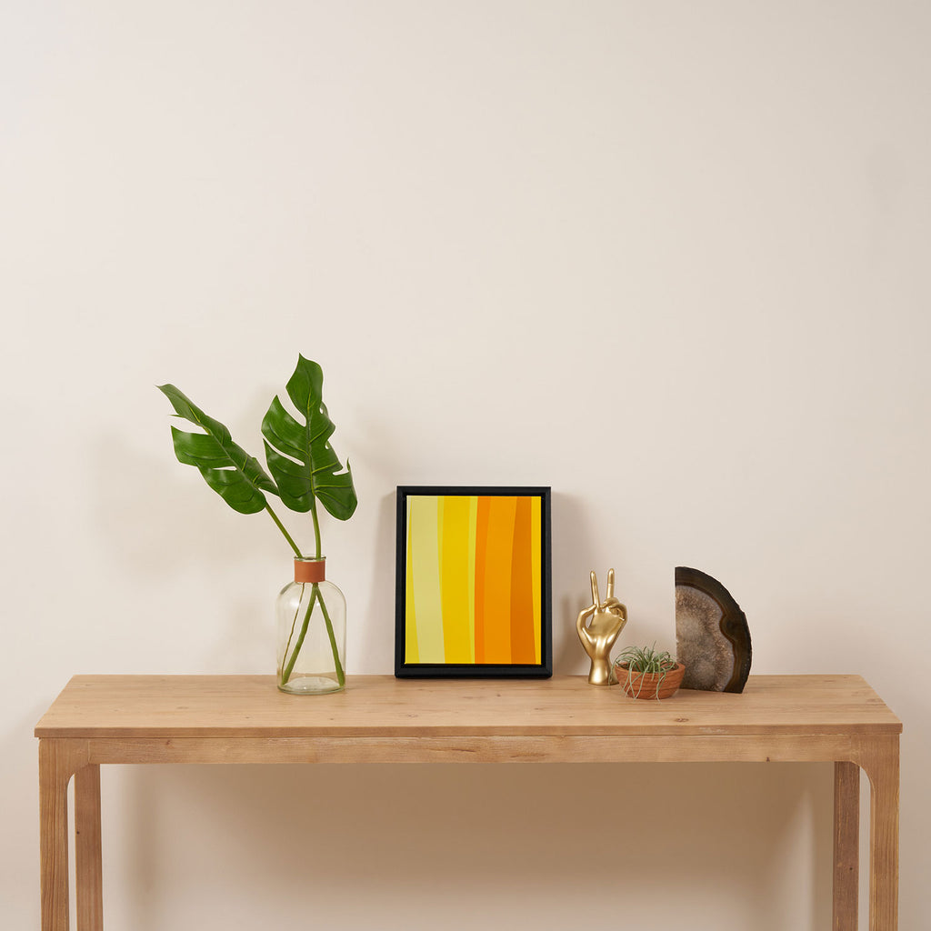 Ombre Yellow Organic Stripes Framed Canvas Print Gallery Image 4