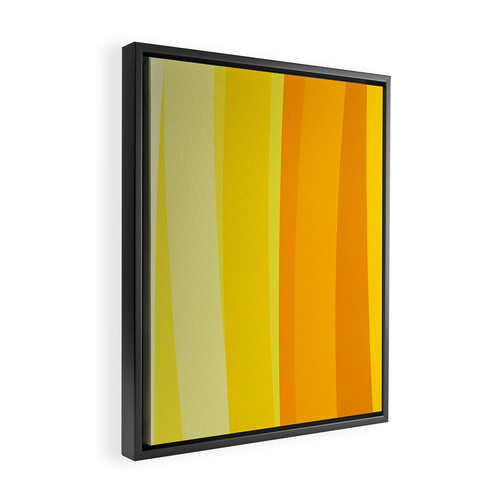 Ombre Yellow Organic Stripes Framed Canvas Print Gallery Image 2