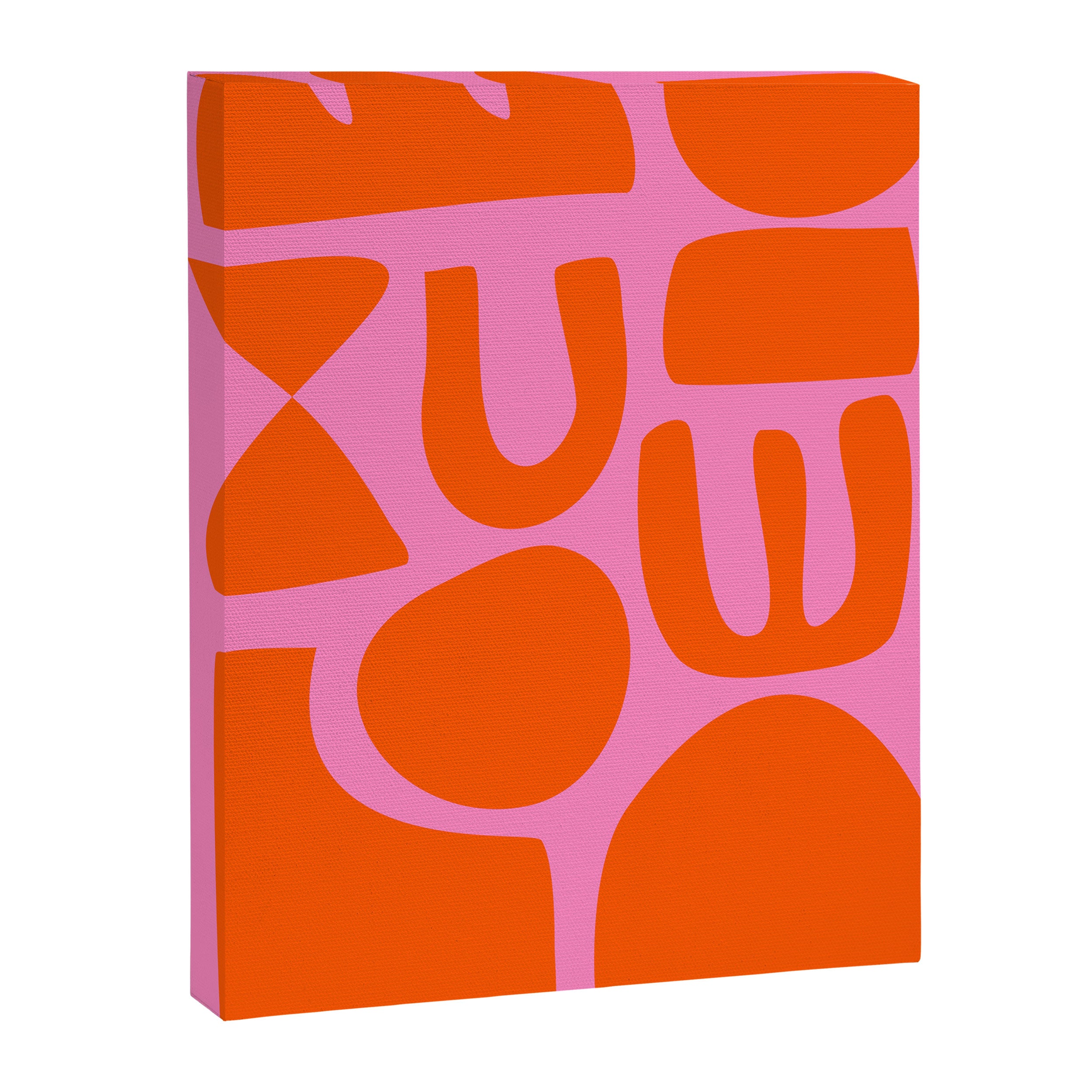 Orange Shapes on Pink Canvas Print Gallery Image 6