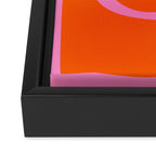 Orange Shapes on Pink Framed Canvas Print Gallery Image 3