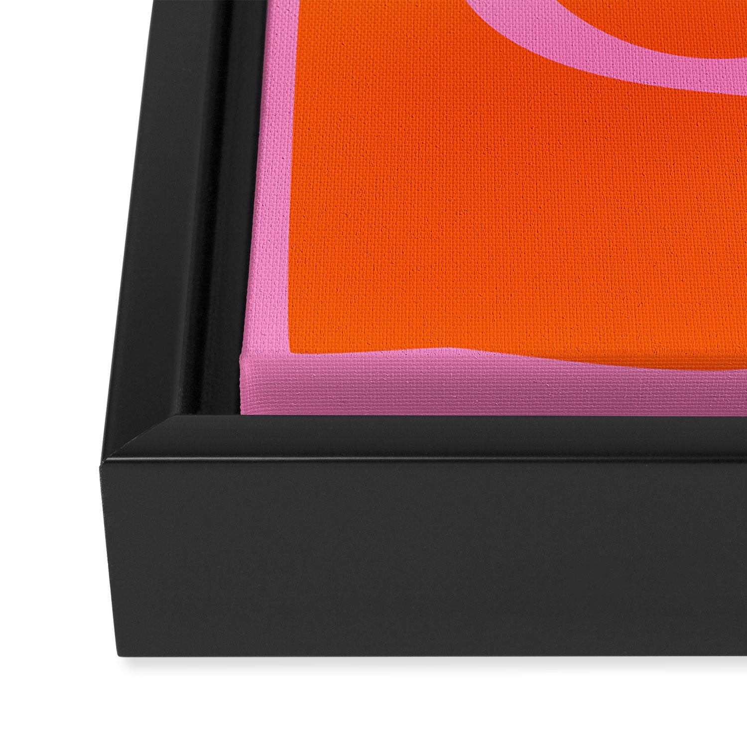 Orange Shapes on Pink Framed Canvas Print Gallery Image 3