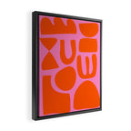 Orange Shapes on Pink Framed Canvas Print Gallery Image 2