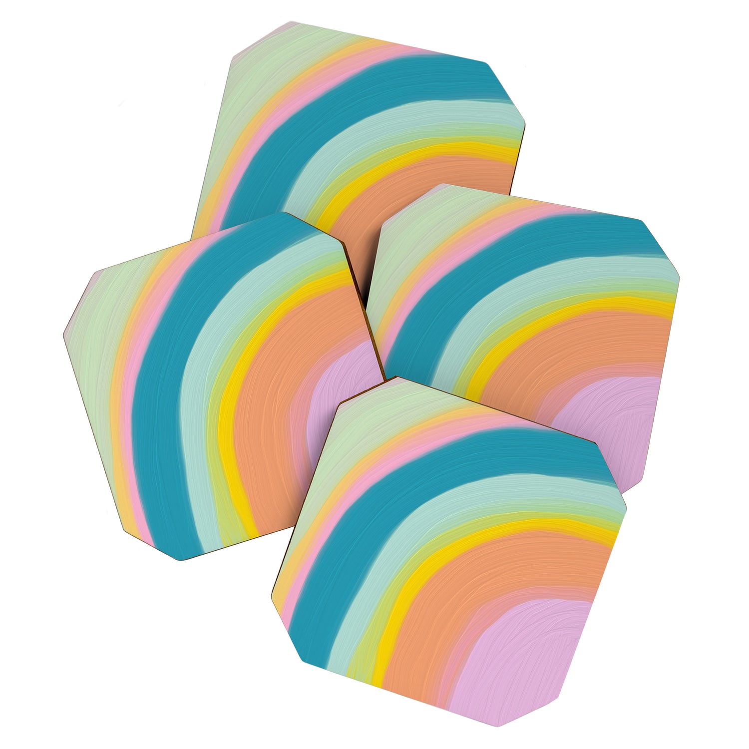 Painted Pastel Rainbow Coaster Gallery Image 1