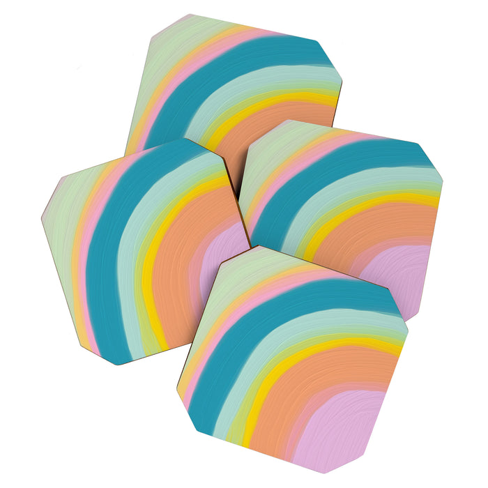 Painted Pastel Rainbow Coaster Gallery Image 1