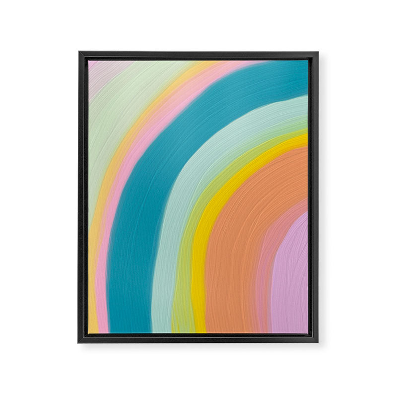 Painted Pastel Rainbow Framed Canvas Print Gallery Image 8
